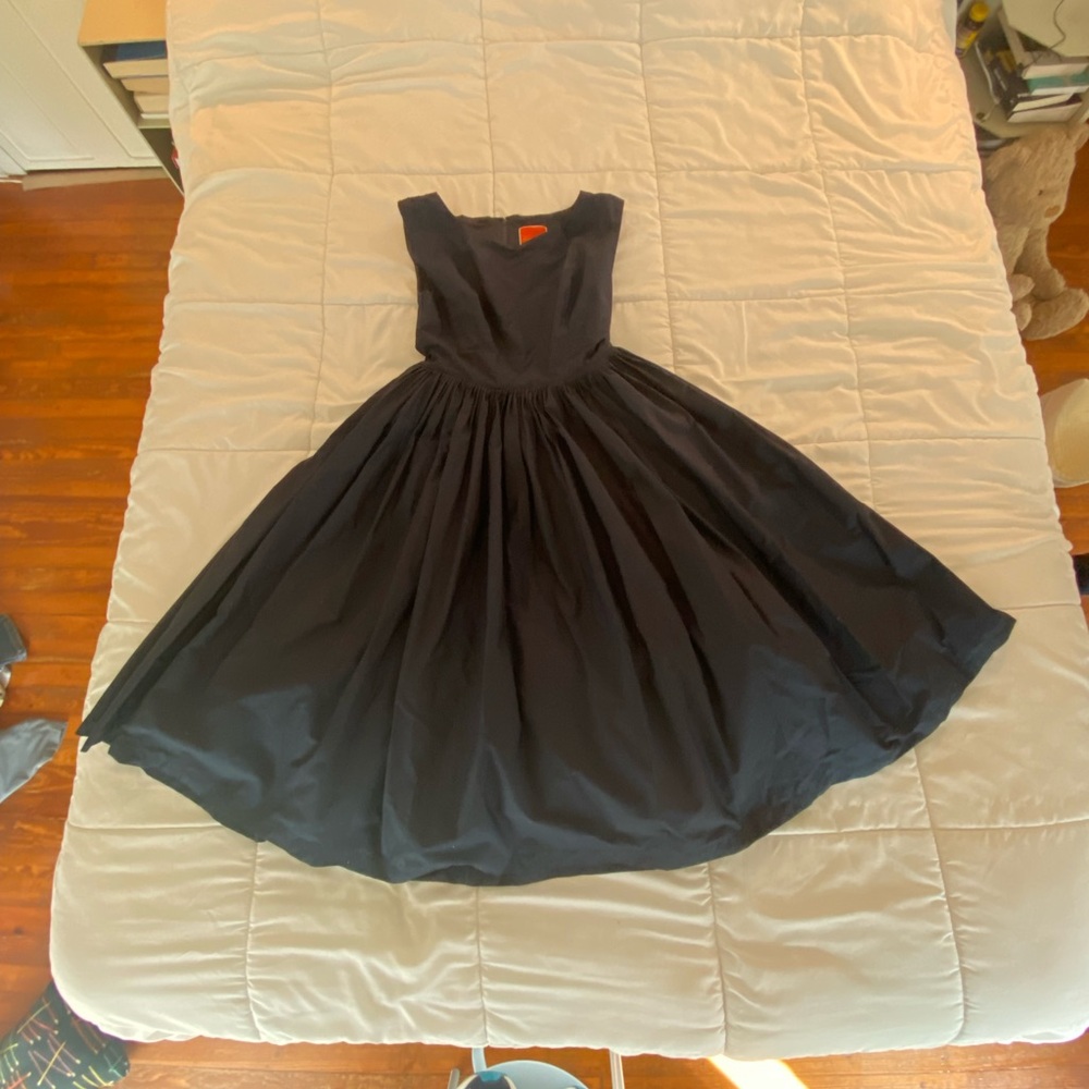 Modcloth Navy Blue Square Neck Knee-Length Dress with pockets!